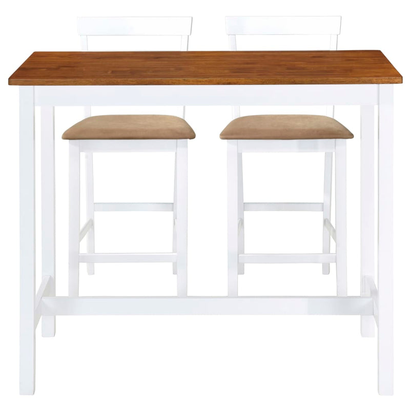 vidaXL Bar Table and Stool Set 3 Pieces MDF Dark Brown