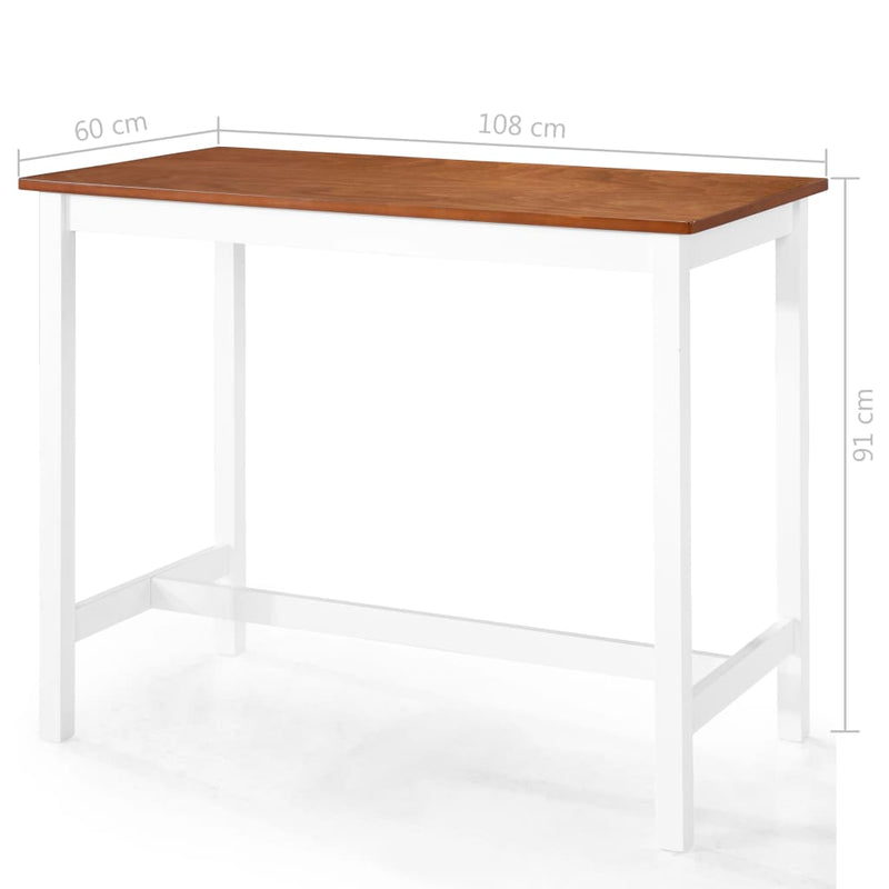 vidaXL Bar Table and Stool Set 3 Pieces MDF Dark Brown