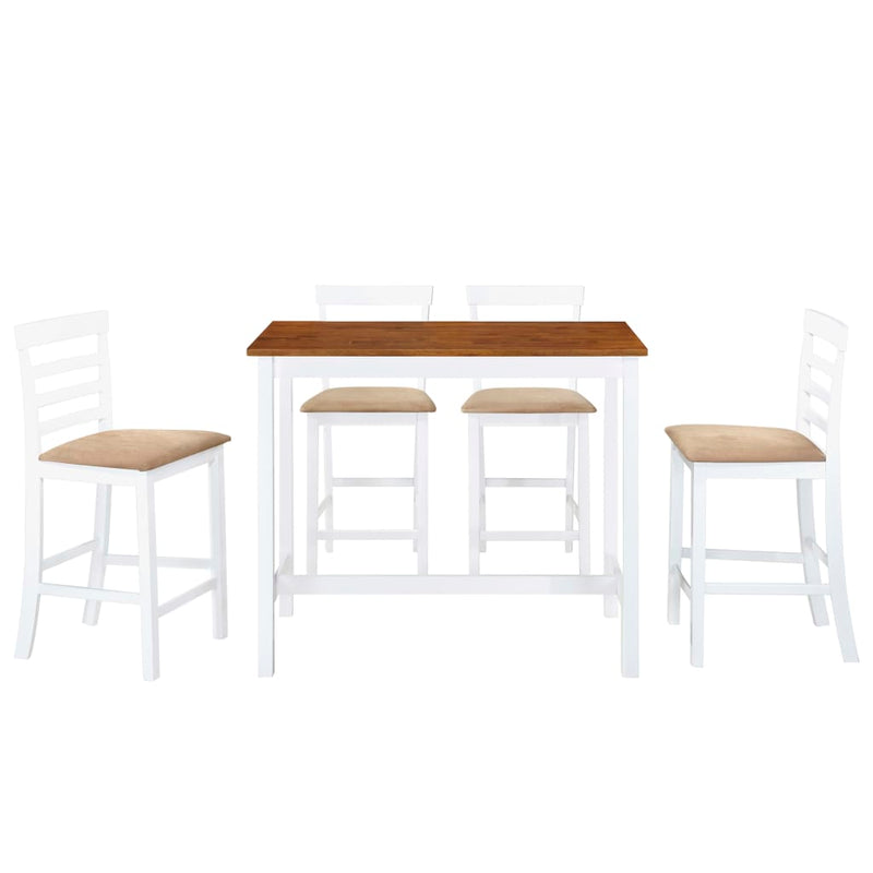 vidaXL Bar Table and Stool Set 5 Pieces MDF Dark Brown