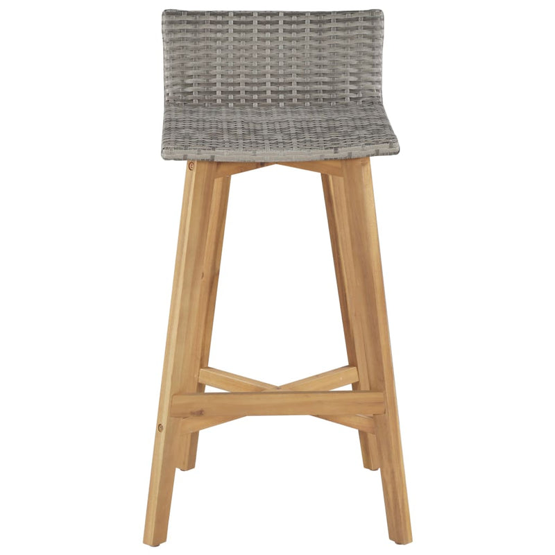 vidaXL Bar Chairs 2 pcs Solid Acacia Wood