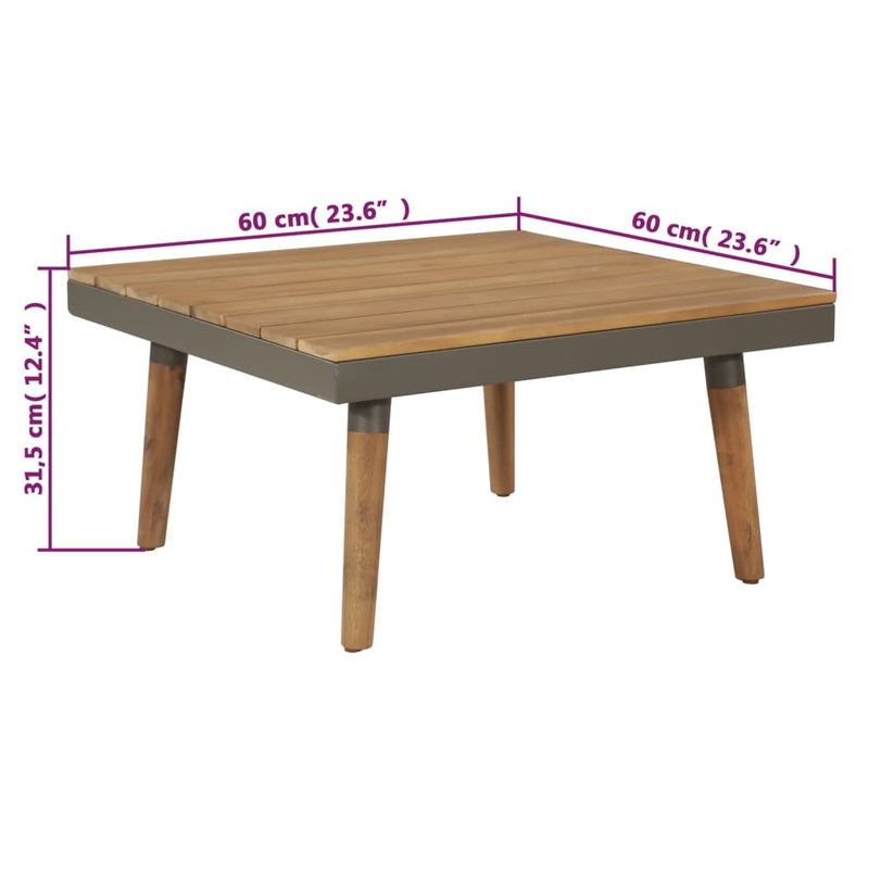 vidaXL 4 Piece Garden Lounge Set with Cushions Solid Acacia Wood Brown