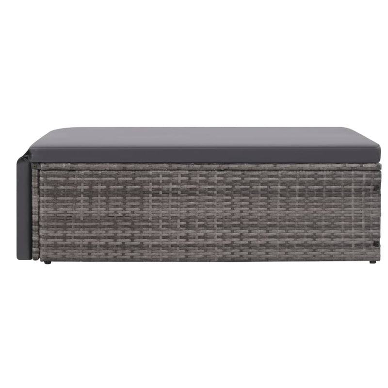 vidaXL 2 Piece Garden Lounge Set with Cushions Poly Rattan Grey