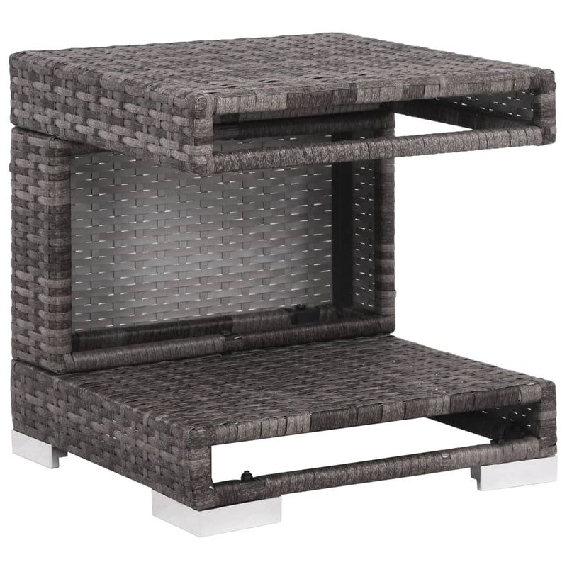 vidaXL 7 Piece Garden Lounge Set with Cushions Poly Rattan Grey