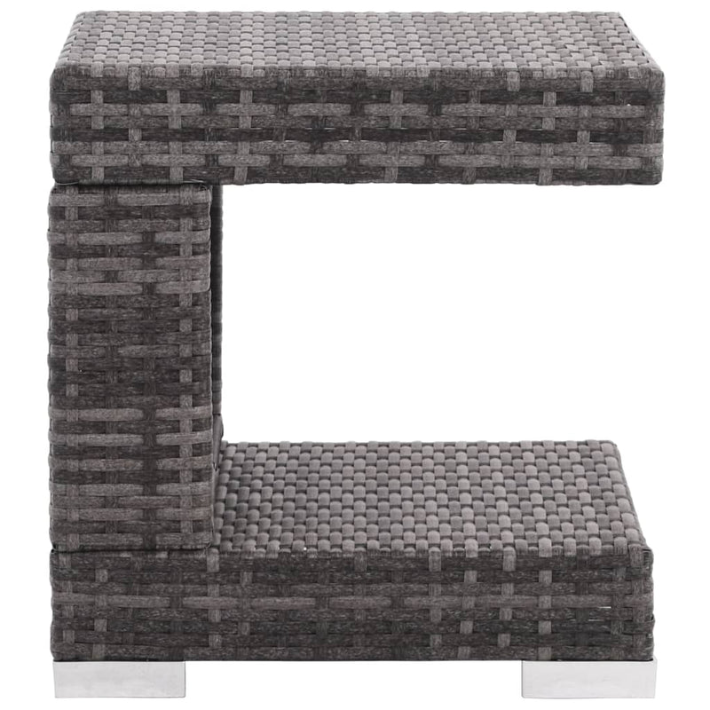vidaXL 7 Piece Garden Lounge Set with Cushions Poly Rattan Grey
