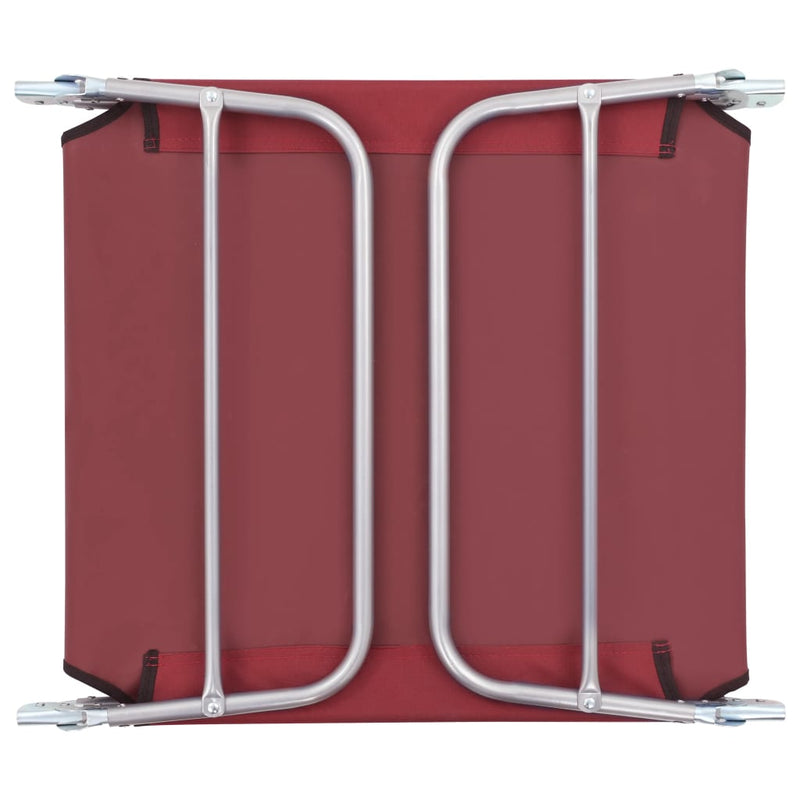 vidaXL Folding Sun Loungers 2 pcs Steel and Fabric Red