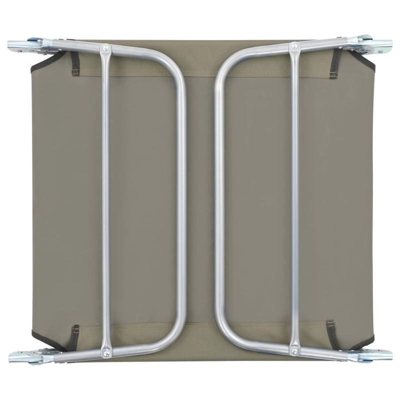 vidaXL Folding Sun Loungers 2 pcs Steel and Fabric Taupe
