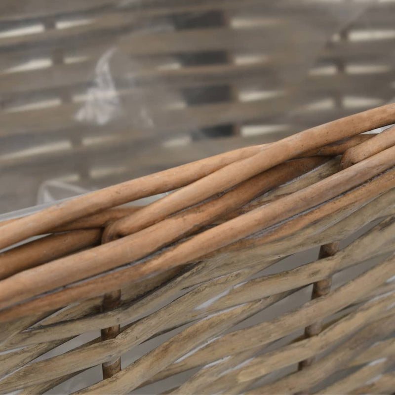 vidaXL Balcony Planter 2 pcs Wicker with PE Lining 40 cm