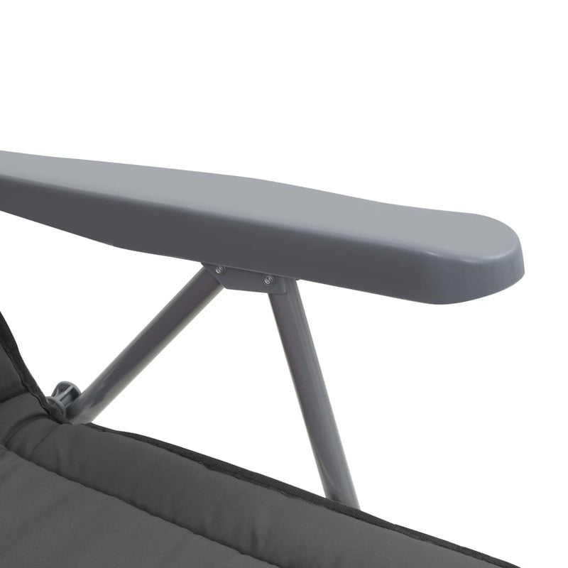 vidaXL Folding Garden Chairs with Cushions 2 pcs Grey