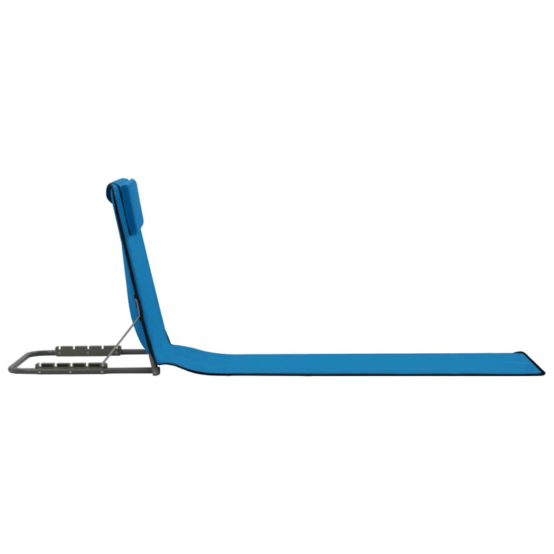 vidaXL Folding Beach Mats 2 pcs Steel and Fabric Blue