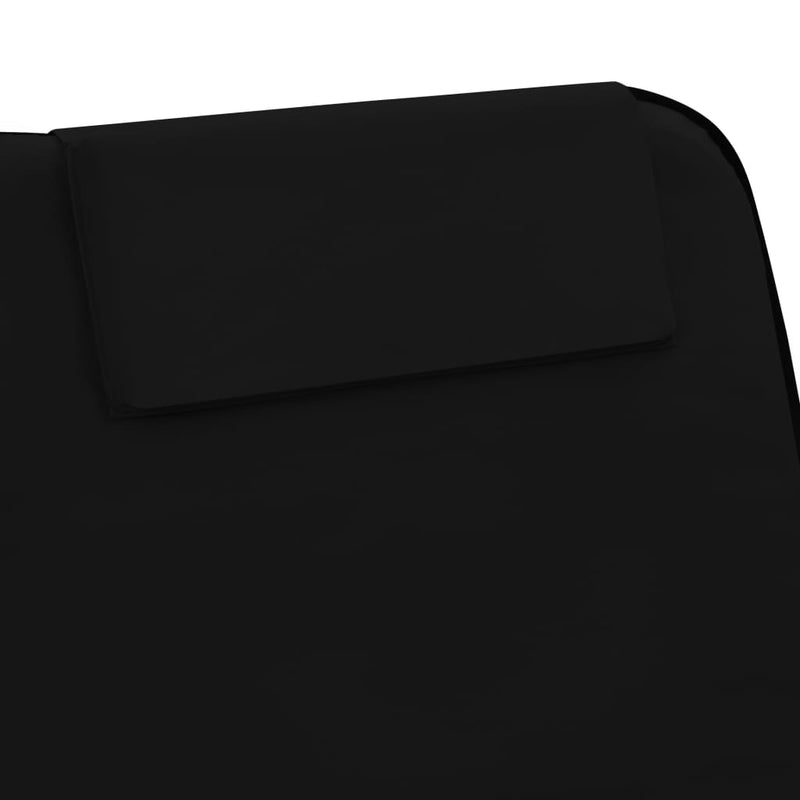 vidaXL Folding Beach Mats 2 pcs Steel and Fabric Black