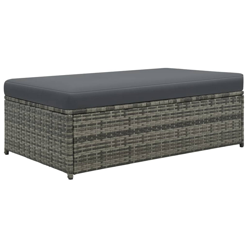 vidaXL 2 Piece Garden Lounge Set with Cushions Poly Rattan Grey