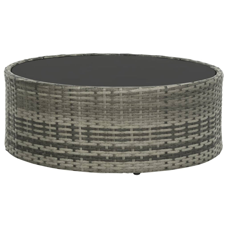 vidaXL 7 Piece Garden Lounge Set with Cushions Poly Rattan Grey