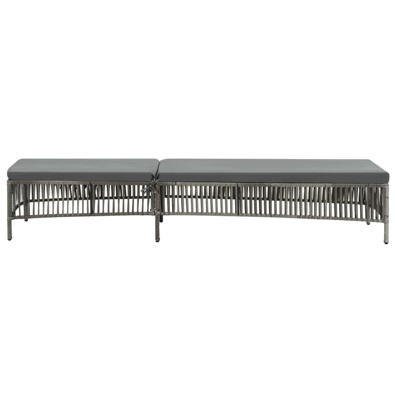 vidaXL Sun Lounger with Cushion Poly Rattan Grey
