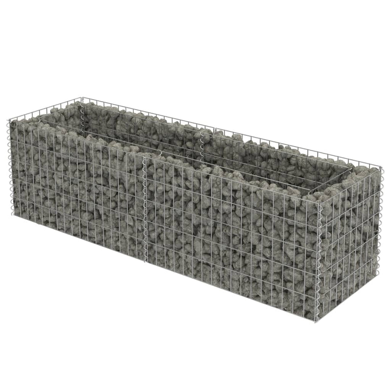 vidaXL Gabion Raised Bed Galvanised Steel 180x50x50 cm