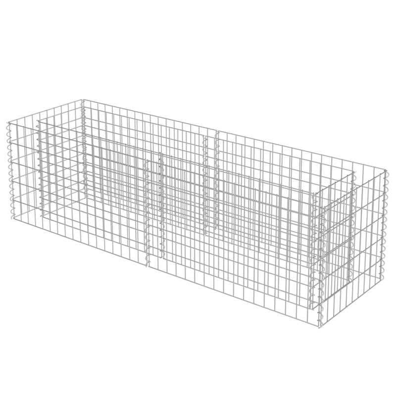 vidaXL Gabion Raised Bed Galvanised Steel 180x50x50 cm