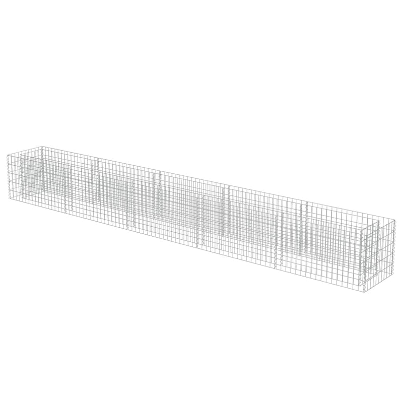 vidaXL Gabion Raised Bed Galvanised Steel 450x50x50 cm