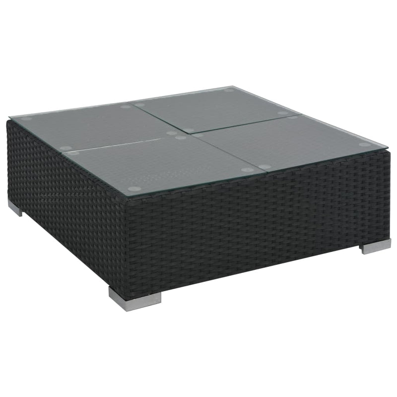 vidaXL 6 Piece Garden Lounge Set with Cushions Poly Rattan Black