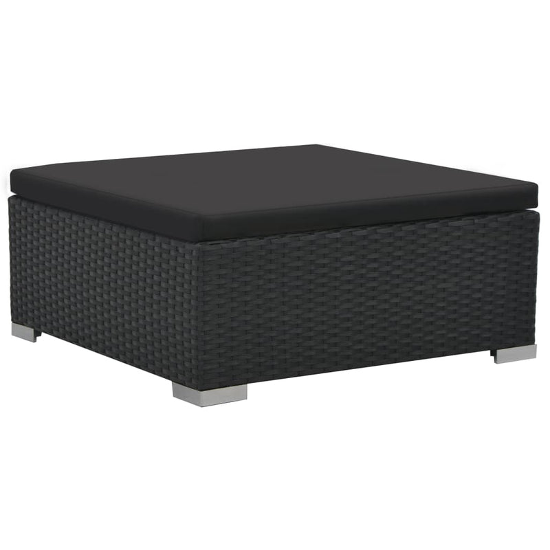 vidaXL 6 Piece Garden Lounge Set with Cushions Poly Rattan Black