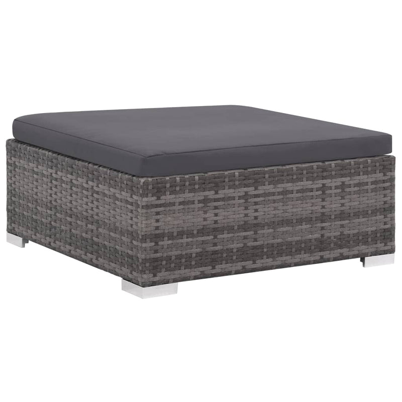 vidaXL 7 Piece Garden Lounge Set with Cushions Poly Rattan Grey