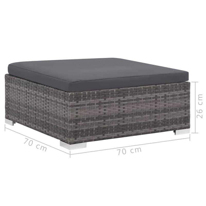 vidaXL 7 Piece Garden Lounge Set with Cushions Poly Rattan Grey