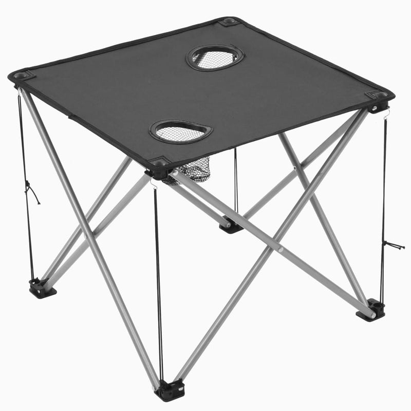 vidaXL Camping Table and Chair Set 3 Pieces Grey