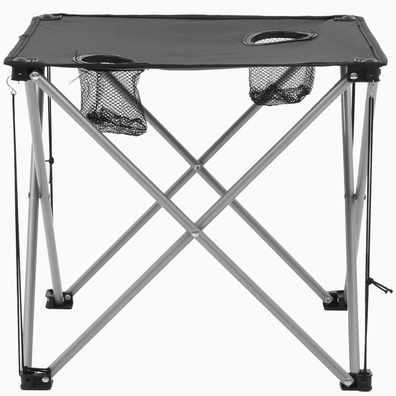 vidaXL Camping Table and Chair Set 3 Pieces Grey