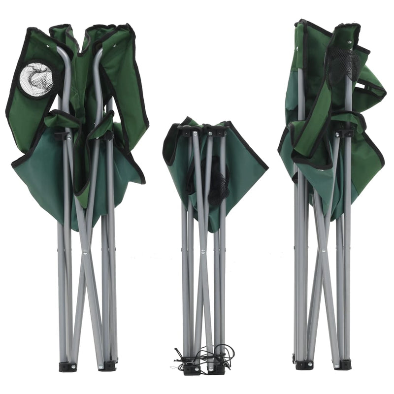 vidaXL Camping Table and Chair Set 3 Pieces Green