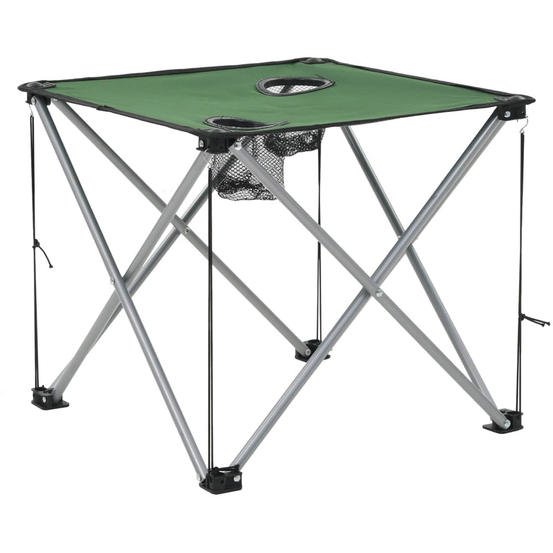 vidaXL Camping Table and Chair Set 3 Pieces Green
