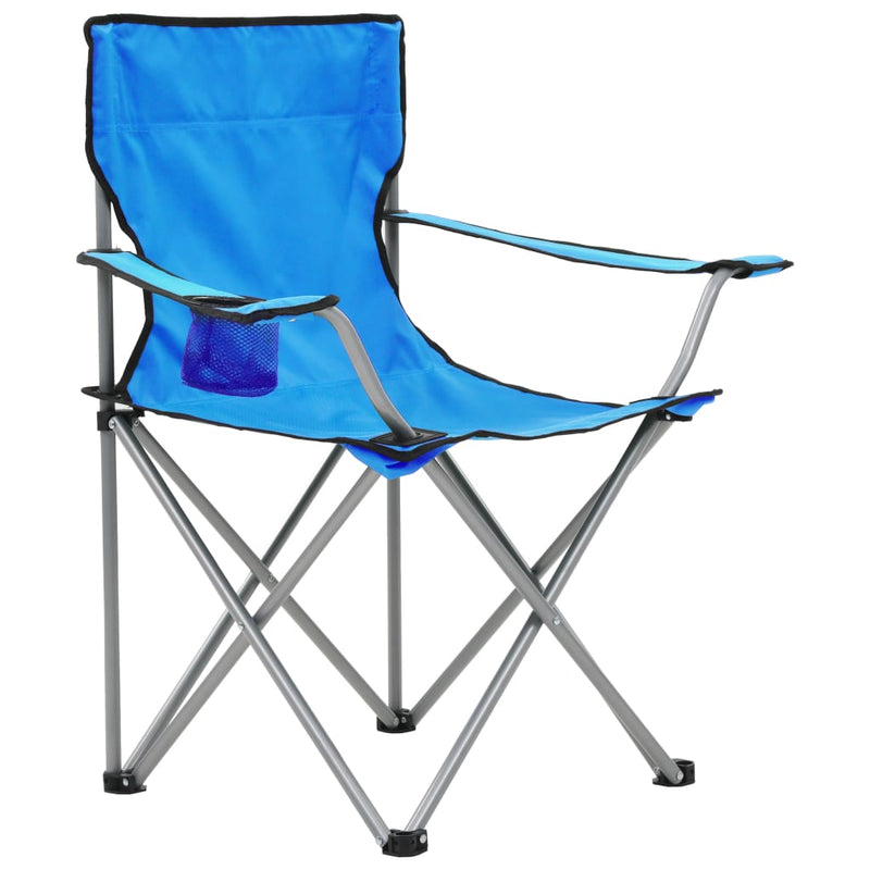 vidaXL Camping Table and Chair Set 3 Pieces Blue