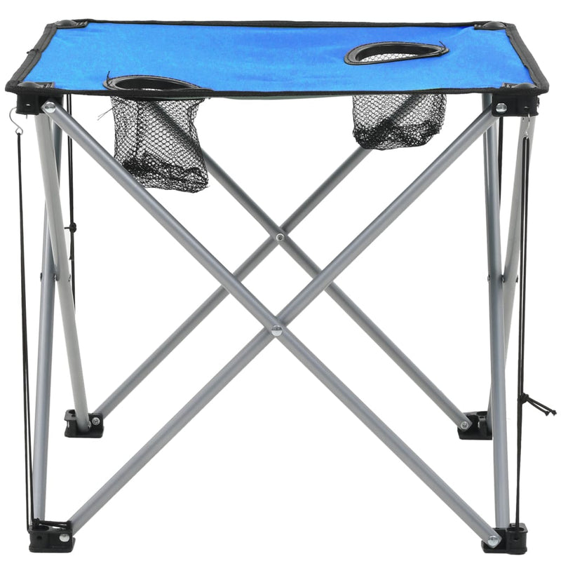 vidaXL Camping Table and Chair Set 3 Pieces Blue