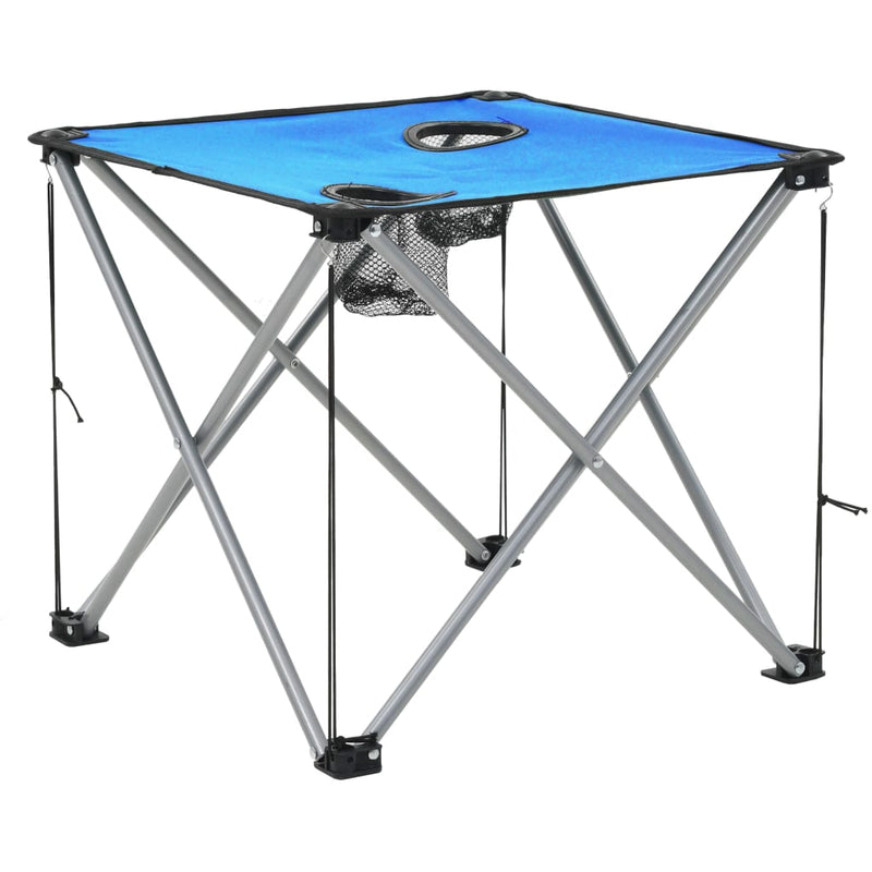 vidaXL Camping Table and Chair Set 3 Pieces Blue