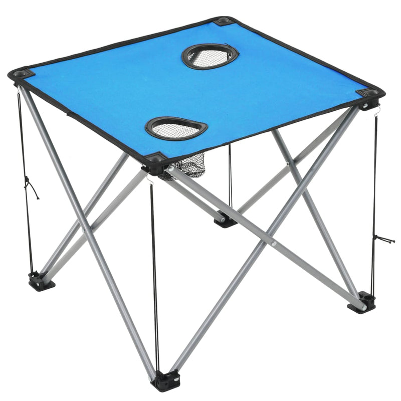 vidaXL Camping Table and Chair Set 3 Pieces Blue