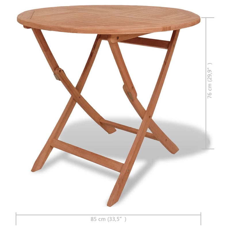 vidaXL Folding Garden Table 85x76 cm Solid Teak Wood