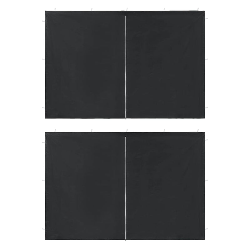 Party Tent Sidewall 2 pcs with Zipper PE Anthracite