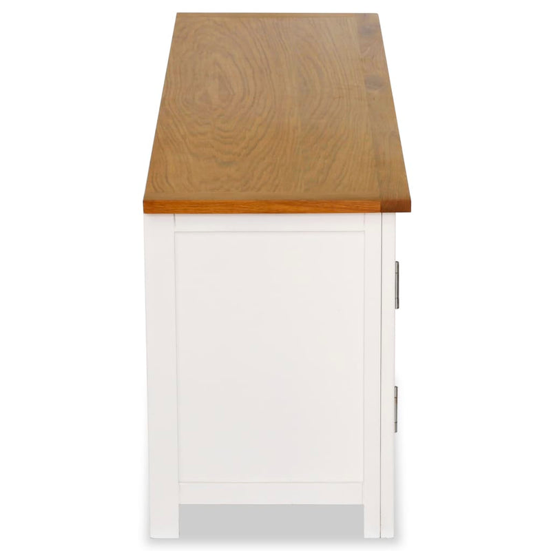 vidaXL TV Cabinet 120x35x48 cm Solid Oak Wood