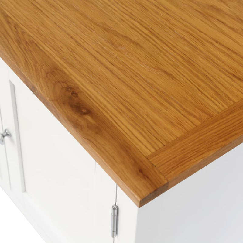 vidaXL TV Cabinet 120x35x48 cm Solid Oak Wood
