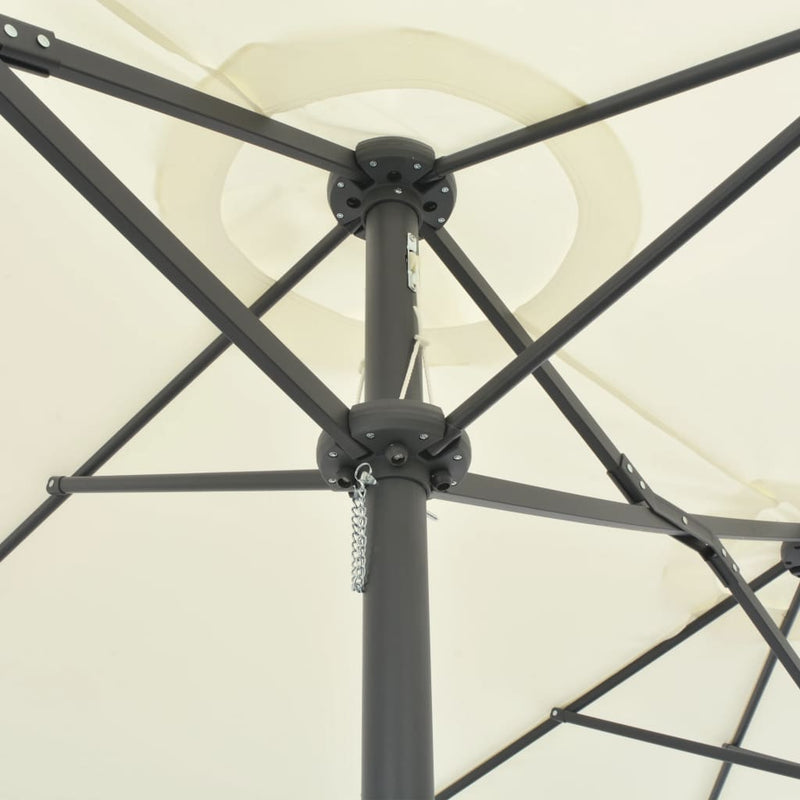 vidaXL Garden Parasol with Aluminium Pole 460x270 cm Sand