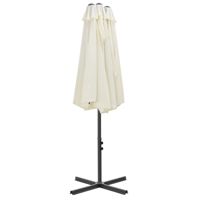 vidaXL Garden Parasol with Aluminium Pole 460x270 cm Sand