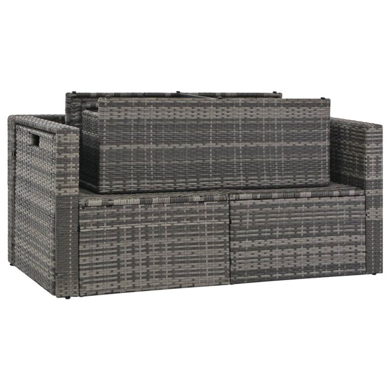vidaXL 6 Piece Garden Lounge Set with Cushions Poly Rattan Grey