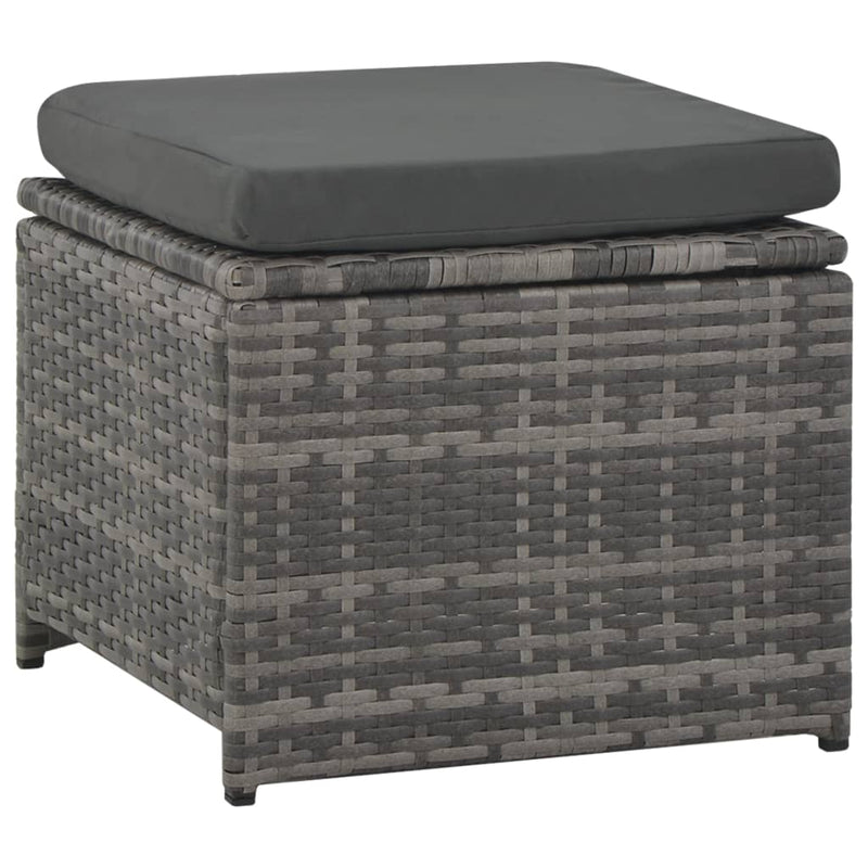 vidaXL 6 Piece Garden Lounge Set with Cushions Poly Rattan Grey