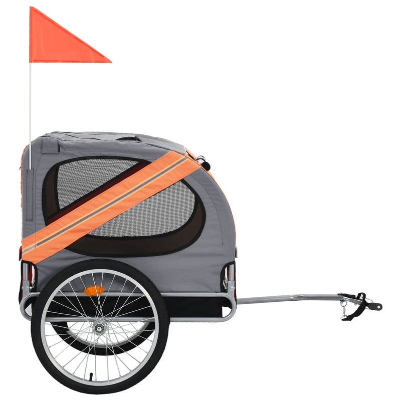 vidaXL Pet Bike Trailer Orange and Grey