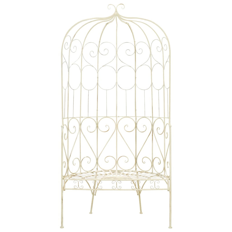 vidaXL Garden Bench 95 cm Iron Antique White