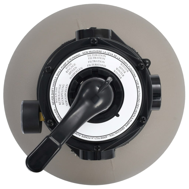 vidaXL Pool Sand Filter with 4 Position Valve Grey 350 mm