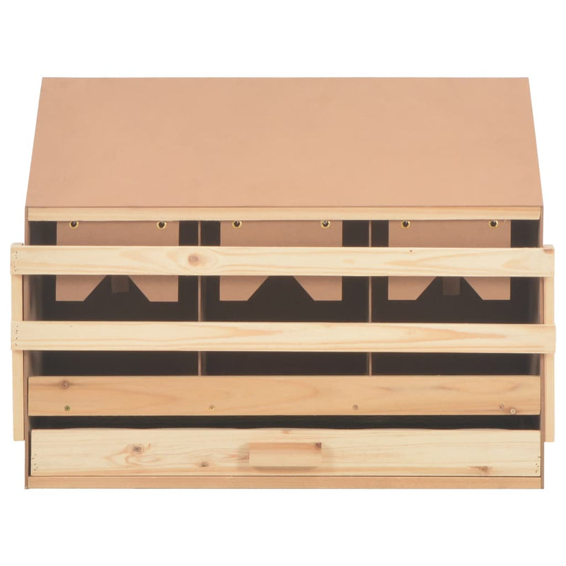 vidaXL Chicken Laying Nest 3 Compartments 72x33x54 cm Solid Pine Wood