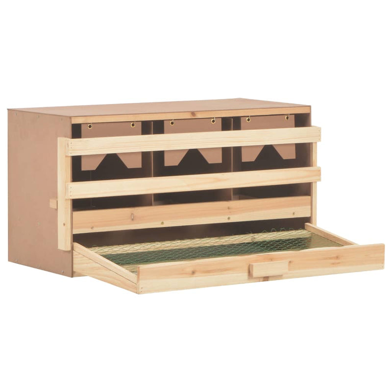 vidaXL Chicken Laying Nest 3 Compartments 72x33x38 cm Solid Pine Wood
