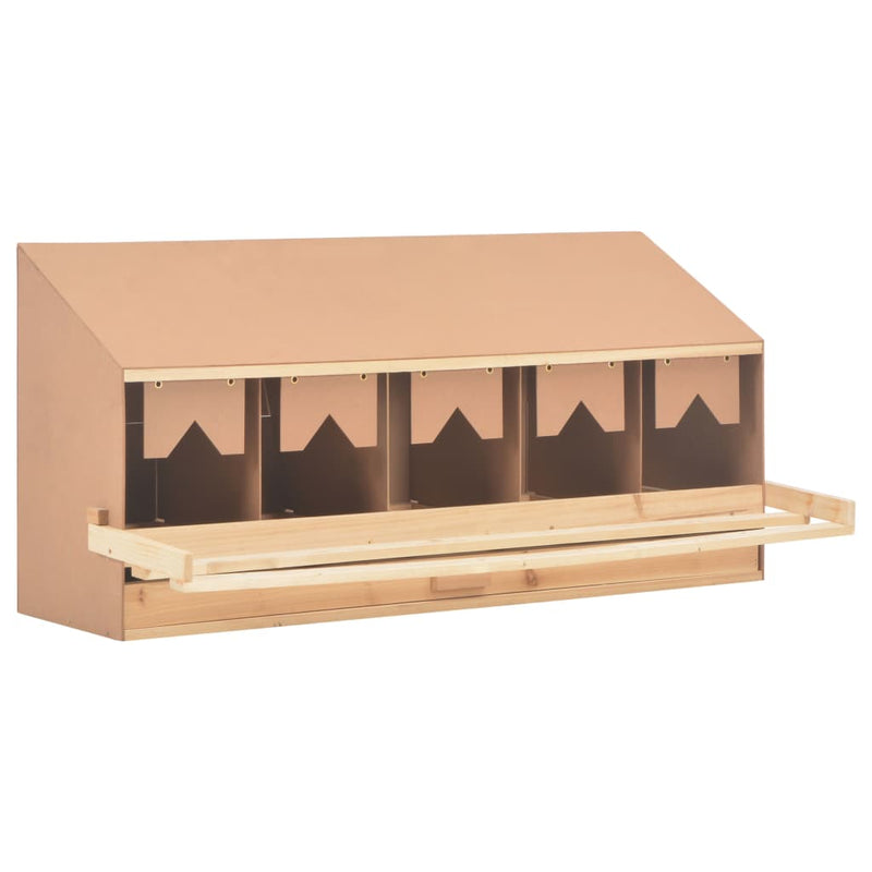 vidaXL Chicken Laying Nest 5 Compartments 117x33x54 cm Solid Pine Wood