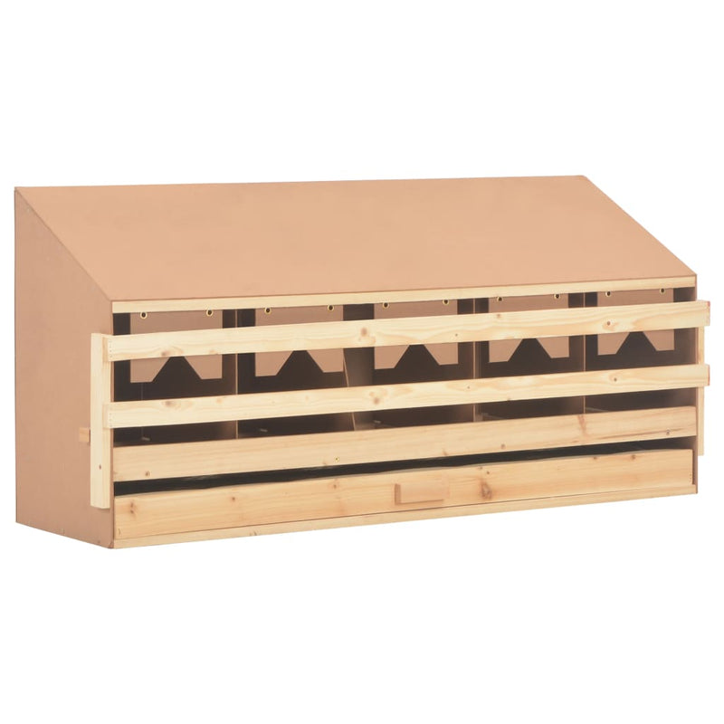 vidaXL Chicken Laying Nest 5 Compartments 117x33x54 cm Solid Pine Wood