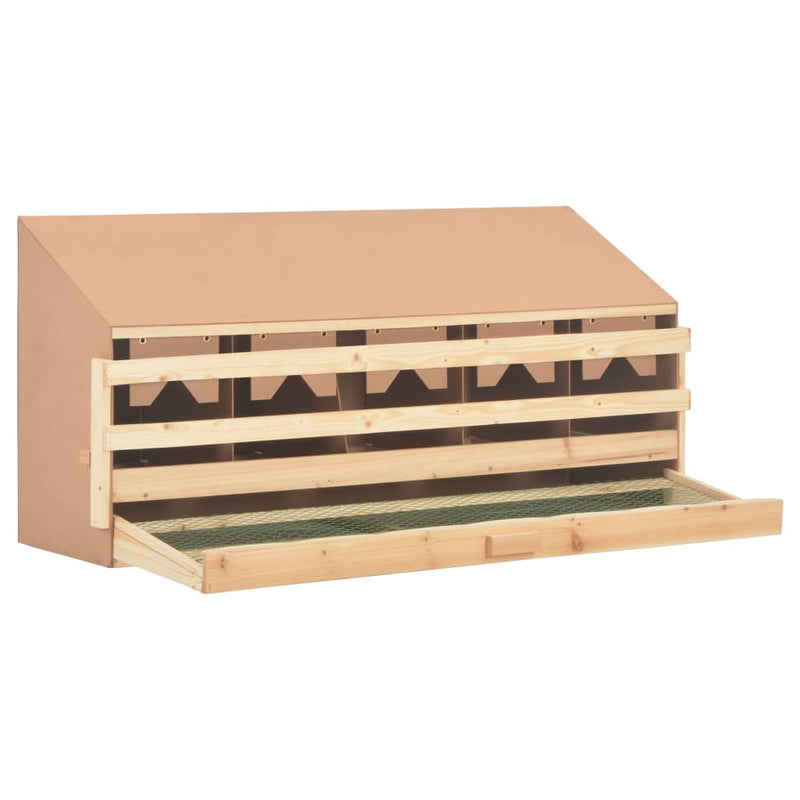 vidaXL Chicken Laying Nest 5 Compartments 117x33x54 cm Solid Pine Wood