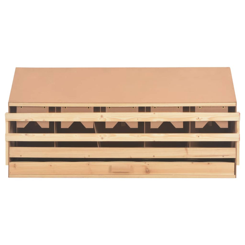 vidaXL Chicken Laying Nest 5 Compartments 117x33x54 cm Solid Pine Wood