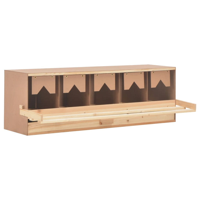 vidaXL Chicken Laying Nest 5 Compartments 117x33x38 cm Solid Pine Wood